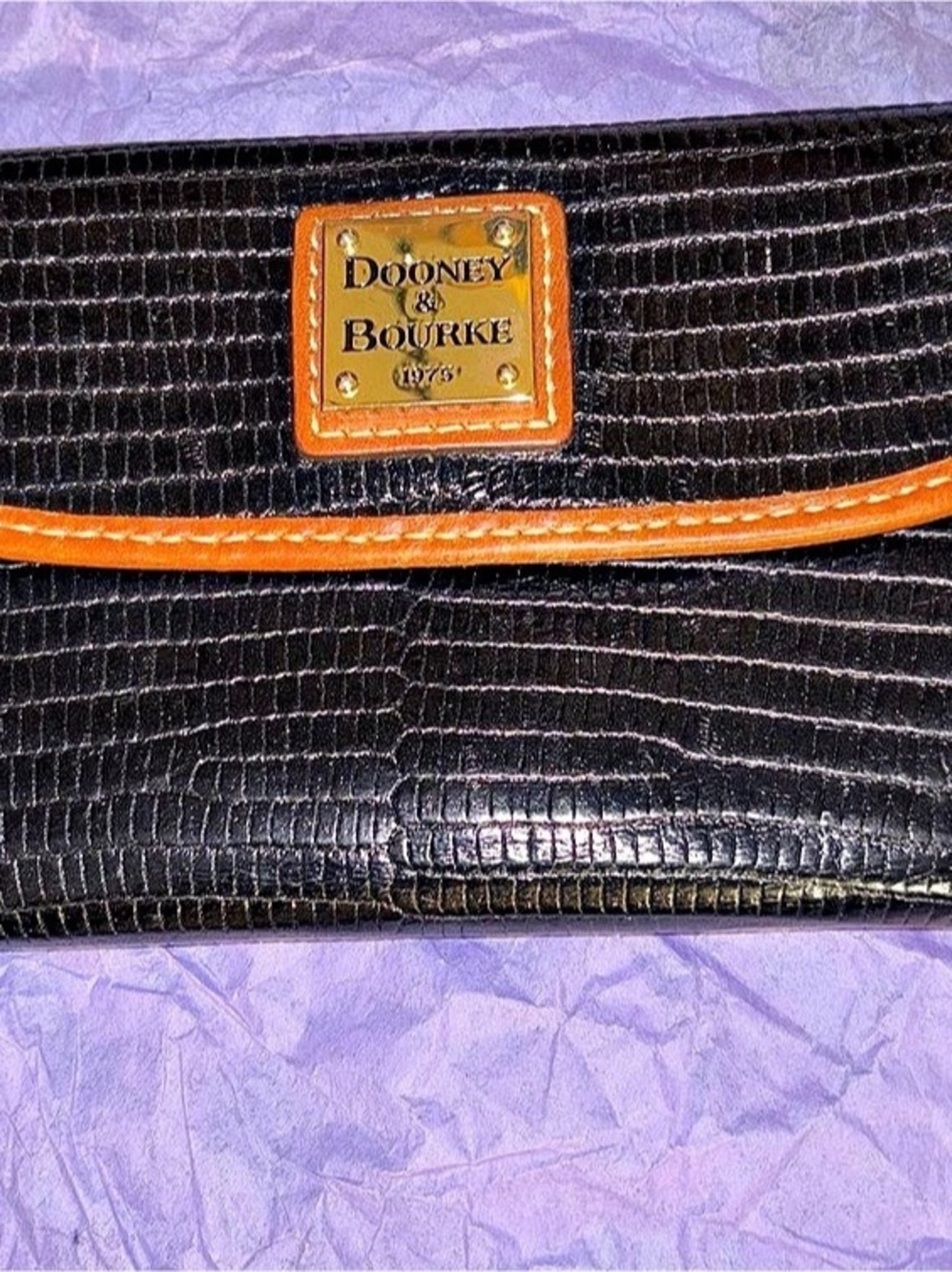 Dooney & Bourke Leather-Trim Wallet in Black & Brown
